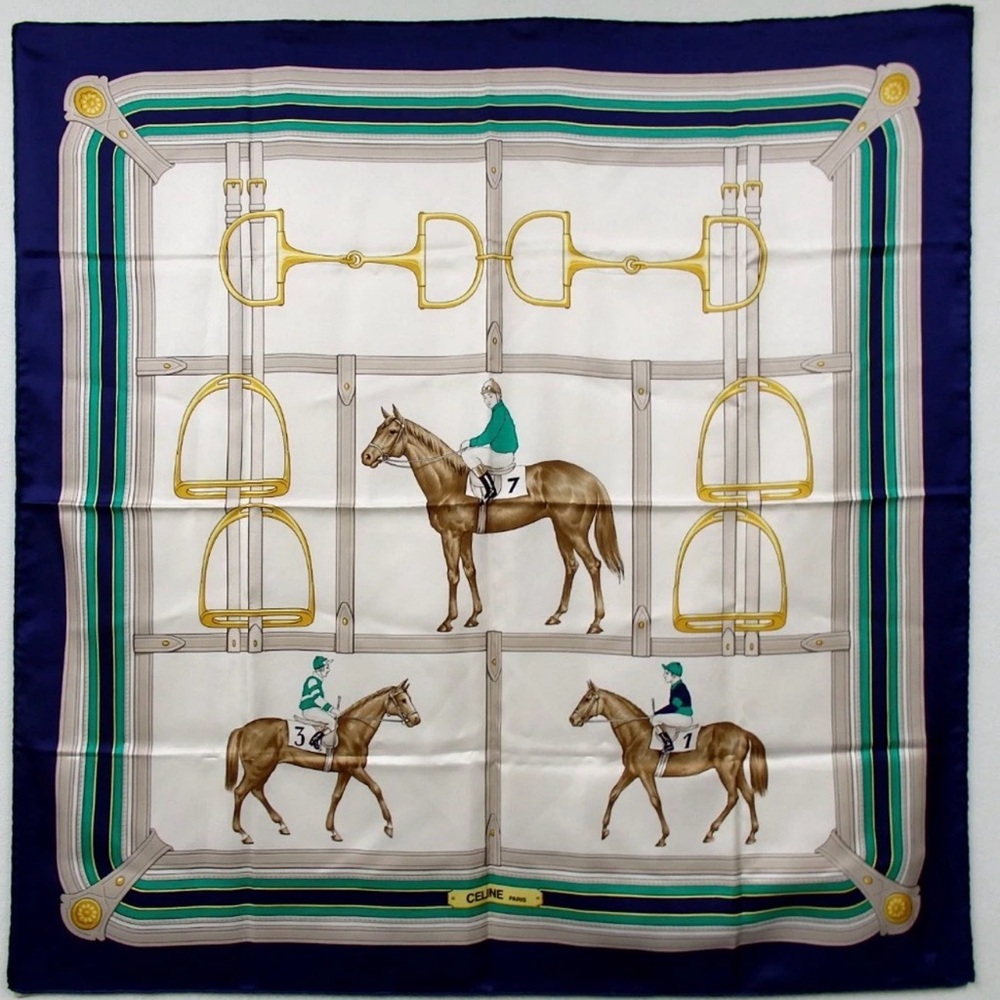 CELINE Horse Pattern Silk Scarf 😍🐎
